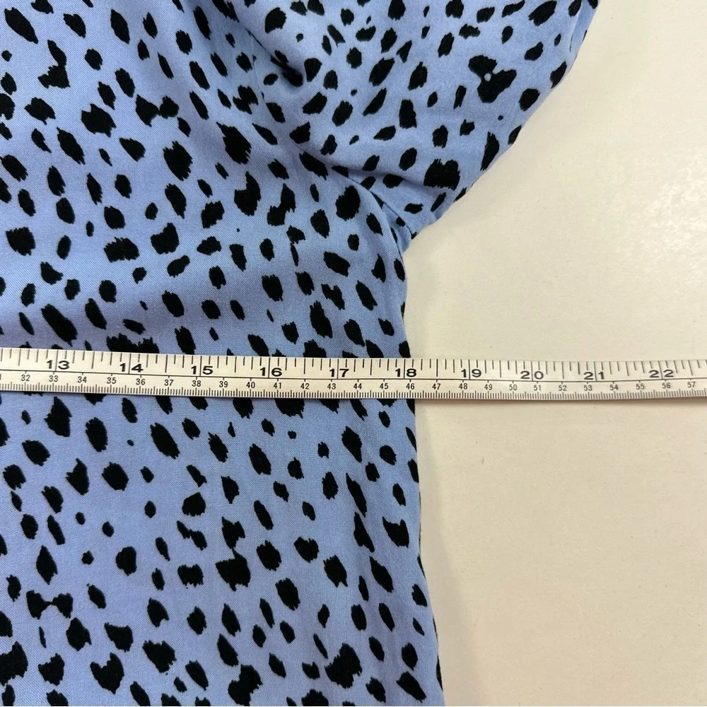 Bershka Blue Animal Print Shirt Dress Womens Medium 3/4 Sleeves - Picture 5 of 8